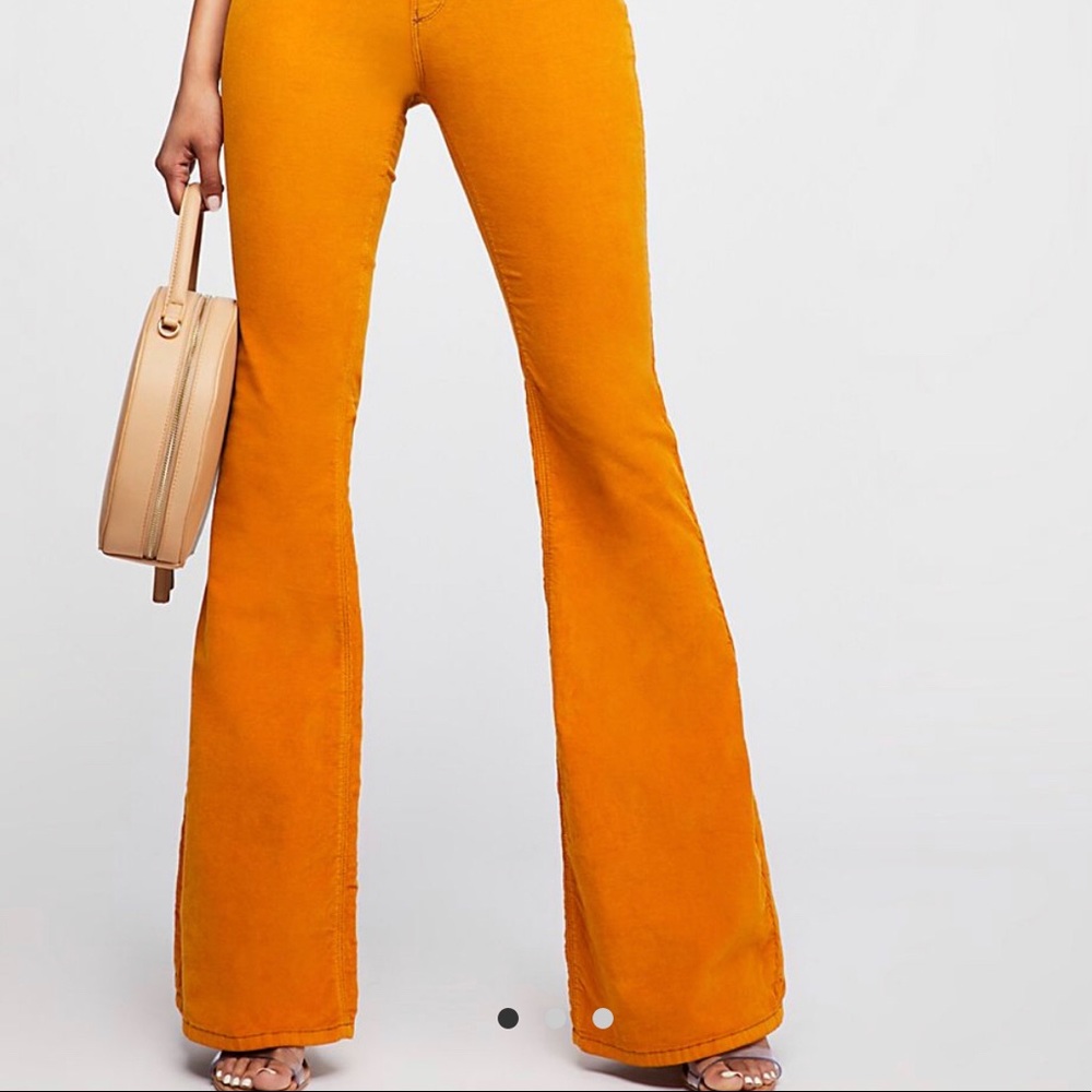 Free people pull on corduroy flare